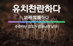 🌟유치찬란하다: 수준이나 정도가 엄청나게 낮다. - 표준국어대사전