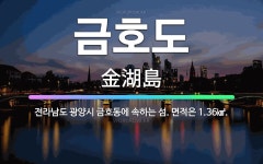 🌟금호도: 전라남도 광양시 금호동에 속하는 섬. 면적은 1.36㎢. - 표준국어대사전