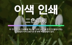 🌟이색 인쇄: 두 가지 색으로 인쇄물을 찍는 일. 단색 인쇄기를 한 번 더 돌려서 찍는 방법과 이색 인쇄기... - 표준국어대사전