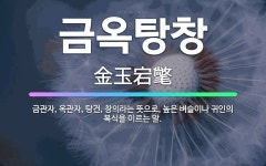 🌟금옥탕창: 금관자, 옥관자, 탕건, 창의라는 뜻으로, 높은 벼슬이나 귀인의 복식을 이르는 말. - 표준국어대사전