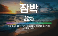 🌟잠박: 누에를 치는 데 쓰는 채반. 싸리나 대나무 따위로 얽어서 긴 네모꼴로 만든다. - 표준국어대사전