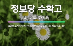 🌟정보당 수확고: 일정한 토지에서 생산된 총생산물량을 그 토지의 정보 수로 나눈 생산물량. - 표준국어대사전