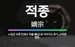🌟적종: 같은 씨족 안에서 적출(嫡出)로 이어지는 본가., 바른 혈통. - 표준국어대사전