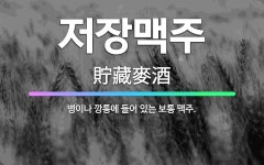 🌟저장맥주: 병이나 깡통에 들어 있는 보통 맥주. - 표준국어대사전