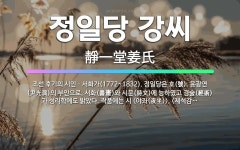 🌟정일당 강씨: 조선 후기의 시인ㆍ서화가(1772~1832). 정일당은 호(號). 윤광연(尹光演)의 부인으... - 표준국어대사전
