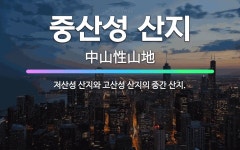 🌟중산성 산지: 저산성 산지와 고산성 산지의 중간 산지. - 표준국어대사전