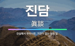 🌟진담: 진심에서 우러나온, 거짓이 없는 참된 말. - 표준국어대사전