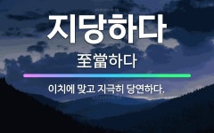 🌟지당하다: 이치에 맞고 지극히 당연하다. - 표준국어대사전