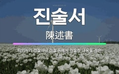 🌟진술서: 피의자가 경찰이나 검찰 등에서 진술한 내용을 적은 문서. - 표준국어대사전