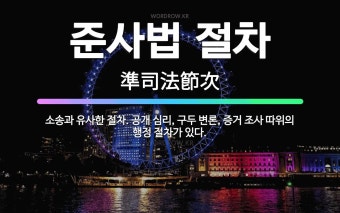 준사법 절차: 소송과 유사한 절차. 공개 심리, 구두 변론, 증거 조사 따위의 행정 절차가 있다. - 표준국어대사전
