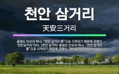 🌟천안 삼거리: 충청도 민요의 하나. “천안 삼거리 흥”으로 시작되기 때문에 곡명이 ‘천안삼거리’이다. (... - 표준국어대사전