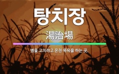 🌟탕치장: 병을 고치려고 온천 목욕을 하는 곳. - 표준국어대사전
