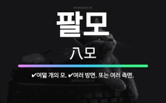 🌟팔모: 여러 방면. 또는 여러 측면., 여덟 개의 모. - 표준국어대사전