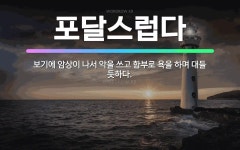🌟포달스럽다: 보기에 암상이 나서 악을 쓰고 함부로 욕을 하며 대들 듯하다. - 표준국어대사전