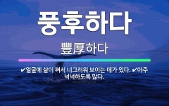 🌟풍후하다: 아주 넉넉하도록 많다., 얼굴에 살이 쪄서 너그러워 보이는 데가 있다. - 표준국어대사전