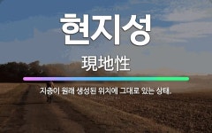 🌟현지성: 지층이 원래 생성된 위치에 그대로 있는 상태. - 표준국어대사전