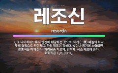 🌟레조신: 1, 3-다이하이드록시 벤젠에 해당하는 것으로, 이가(二價) 페놀의 하나. 무색 결정으로 맛이 ... - 표준국어대사전