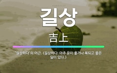 🌟길상: ‘길상하다’의 어근. (길상하다: 아주 운이 좋거나 복되고 좋은 일이 있다.) - 표준국어대사전