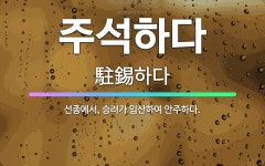 🌟주석하다: 선종에서, 승려가 입산하여 안주하다. - 표준국어대사전
