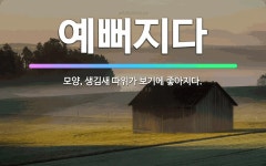 🌟예뻐지다: 모양, 생김새 따위가 보기에 좋아지다. - 표준국어대사전
