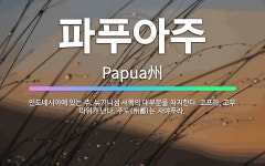 🌟파푸아주: 인도네시아에 있는 주. 뉴기니섬 서쪽의 대부분을 차지한다. 코프라, 고무 따위가 난다. 주도(... - 표준국어대사전
