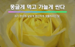 🌟몽글게 먹고 가늘게 싼다: 자기 분수에 알맞게 편안하게 생활하라는 말. - 표준국어대사전