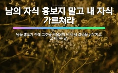 🌟남의 자식 흉보지 말고 내 자식 가르쳐라: 남을 흉보기 전에 그것을 거울삼아 먼저 제 잘못을 뉘우치고 고... - 표준국어대사전
