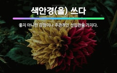 🌟색안경(을) 쓰다: 좋지 아니한 감정이나 주관적인 선입관을 가지다. - 표준국어대사전