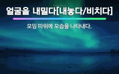 🌟얼굴을 내밀다[내놓다/비치다]: 모임 따위에 모습을 나타내다. - 표준국어대사전