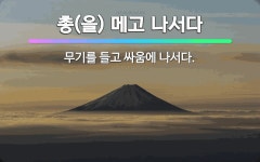 🌟총(을) 메고 나서다: 무기를 들고 싸움에 나서다. - 표준국어대사전