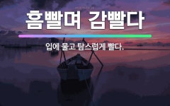 🌟흠빨며 감빨다: 입에 물고 탐스럽게 빨다. - 표준국어대사전