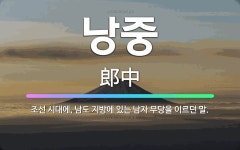 🌟낭중: 조선 시대에, 남도 지방에 있는 남자 무당을 이르던 말. - 표준국어대사전
