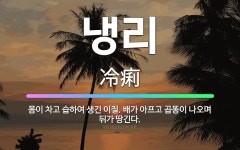 🌟냉리: 몸이 차고 습하여 생긴 이질. 배가 아프고 곱똥이 나오며 뒤가 땅긴다. - 표준국어대사전