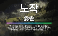 🌟노작: ‘홍사용’의 호. (홍사용: 시인(1900~1947). 호는 노작(露雀). 1922년에 ≪백조≫ ... - 표준국어대사전