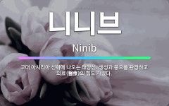🌟니니브: 고대 아시리아 신화에 나오는 태양신. 생성과 풍요를 관장하고 의료(醫療)의 힘도 가졌다. - 표준국어대사전