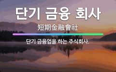 🌟단기 금융 회사: 단기 금융업을 하는 주식회사. - 표준국어대사전