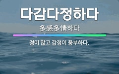 🌟다감다정하다: 정이 많고 감정이 풍부하다. - 표준국어대사전