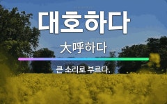🌟대호하다: 큰 소리로 부르다. - 표준국어대사전