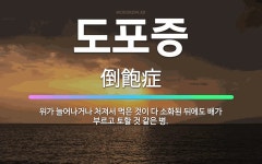 🌟도포증: 위가 늘어나거나 처져서 먹은 것이 다 소화된 뒤에도 배가 부르고 토할 것 같은 병. - 표준국어대사전