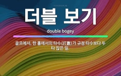 🌟더블 보기: 골프에서, 한 홀에서의 타수(打數)가 규정 타수보다 두 타 많은 일. - 표준국어대사전