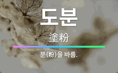 🌟도분: 분(粉)을 바름. - 표준국어대사전