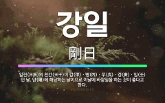 🌟강일: 일진(日辰)의 천간(天干)이 갑(甲)ㆍ병(丙)ㆍ무(戊)ㆍ경(庚)ㆍ임(壬)인 날. 양(陽)에 해당하... - 표준국어대사전