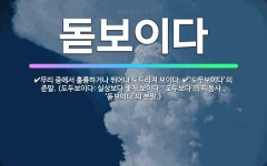 🌟돋보이다: 무리 중에서 훌륭하거나 뛰어나 도드라져 보이다., ‘도두보이다’의 준말. (도두보이다: 실상보... - 표준국어대사전