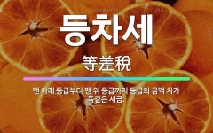 🌟등차세: 맨 아래 등급부터 맨 위 등급까지 등급의 금액 차가 똑같은 세금. - 표준국어대사전