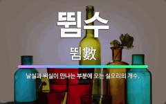 🌟뜀수: 날실과 씨실이 만나는 부분에 오는 실오리의 개수. - 표준국어대사전