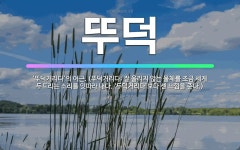 🌟뚜덕: ‘뚜덕거리다’의 어근. (뚜덕거리다: 잘 울리지 않는 물체를 조금 세게 두드리는 소리를 잇따라 내... - 표준국어대사전