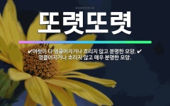 🌟또렷또렷: 여럿이 다 엉클어지거나 흐리지 않고 분명한 모양., 엉클어지거나 흐리지 않고 매우 분명한 모양. - 표준국어대사전