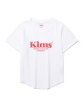더바운스 (THEBOUNCE) 킴스 프레시 코튼 마켓 (Unisex) Kims Bam Logo Tee White(Red) - 더바운스 (THEBOUNCE)