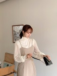 데얼쉬이즈 데이쥬 반폴라 셔링 블라우스