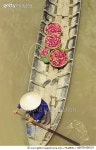 a0078-000121 | 게티이미지코리아 | Man in Floating Market Boat Royalty-Free 이미지